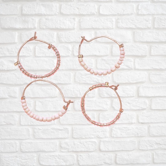 Clear Bead Mini Hoop - Picture 2 of 2